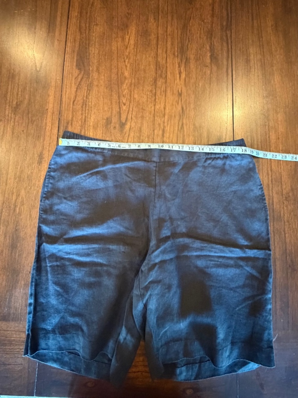 J. Jill Love Linen Bermuda Black Linen Shorts, Vacation, Summer, Size Large - Picture 10 of 10